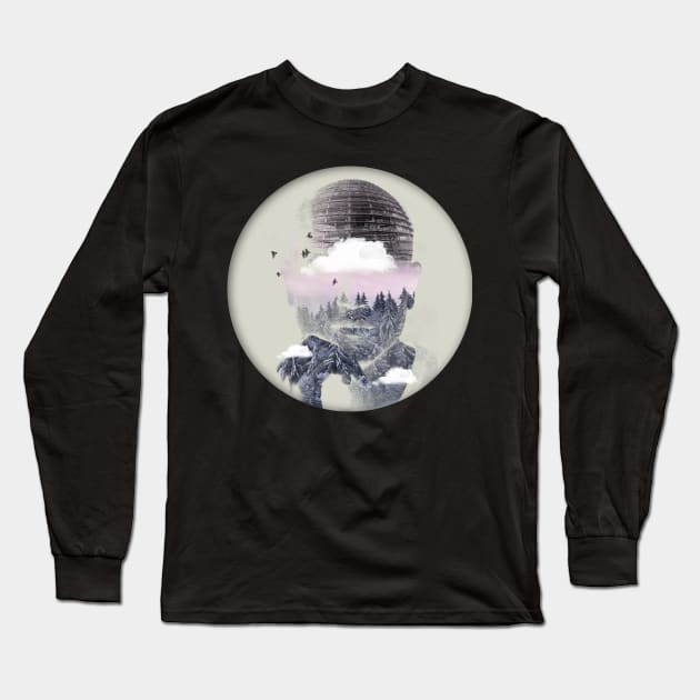 Nature Dome - Double Exposure Long Sleeve T-Shirt by Vin Zzep